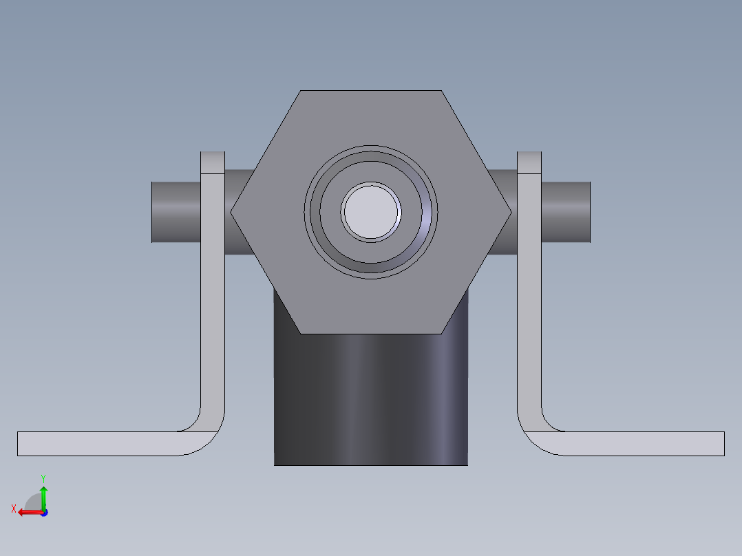 4款1-18“口径电磁阀操作，前耳轴安装，执行器气缸模型后视图