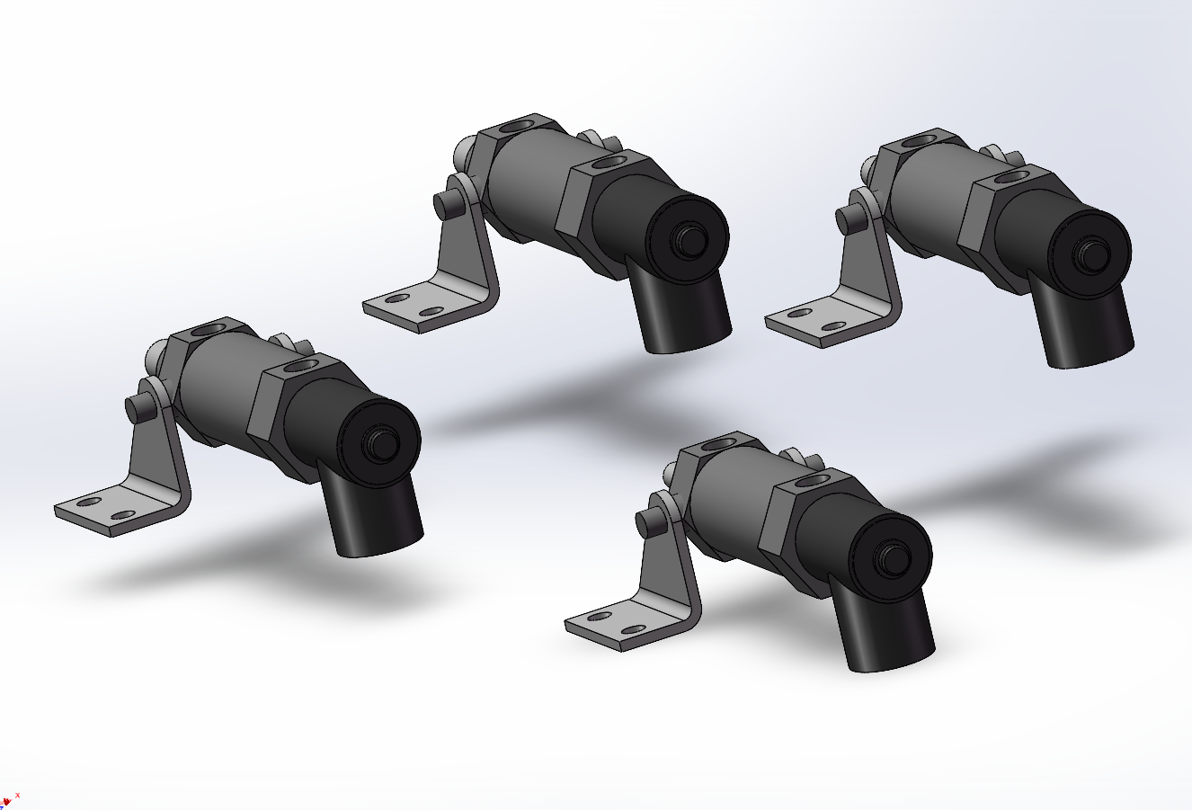 4款1-18“口径电磁阀操作，前耳轴安装，执行器气缸模型