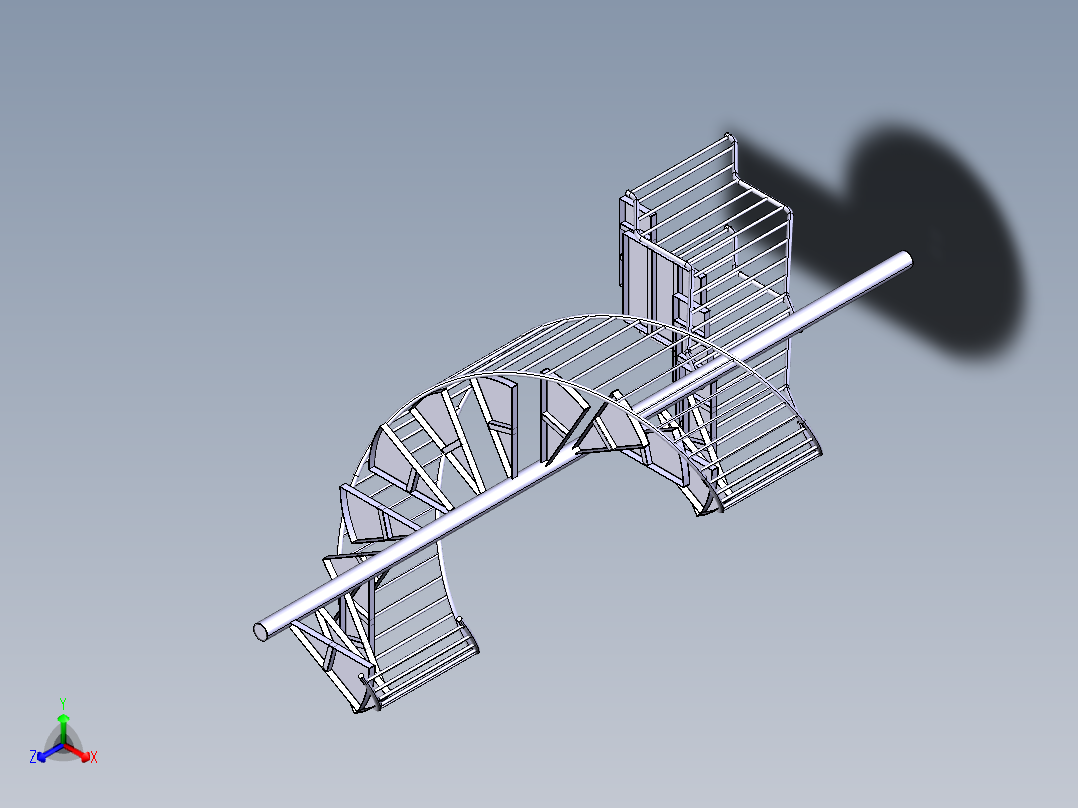 螺旋楼梯正等轴测图