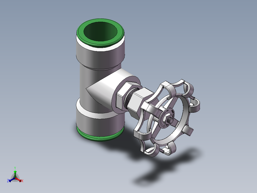 PPR水管快速活接头正等轴测图