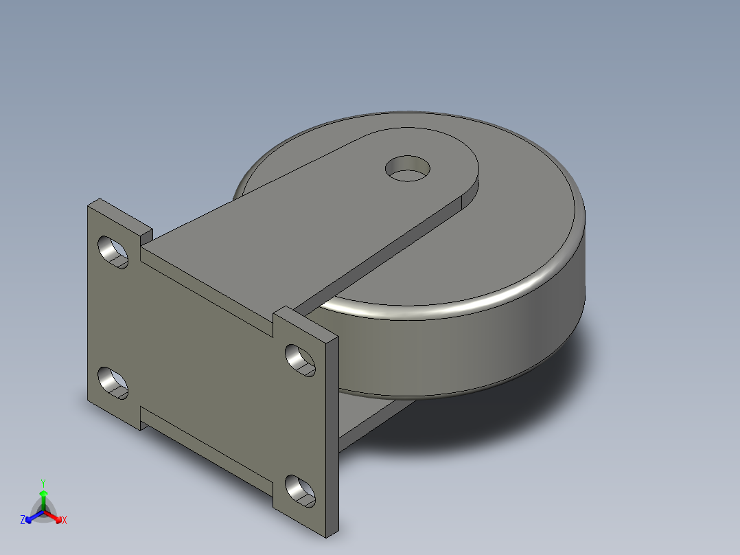 J03-04-100-662脚轮正等轴测图