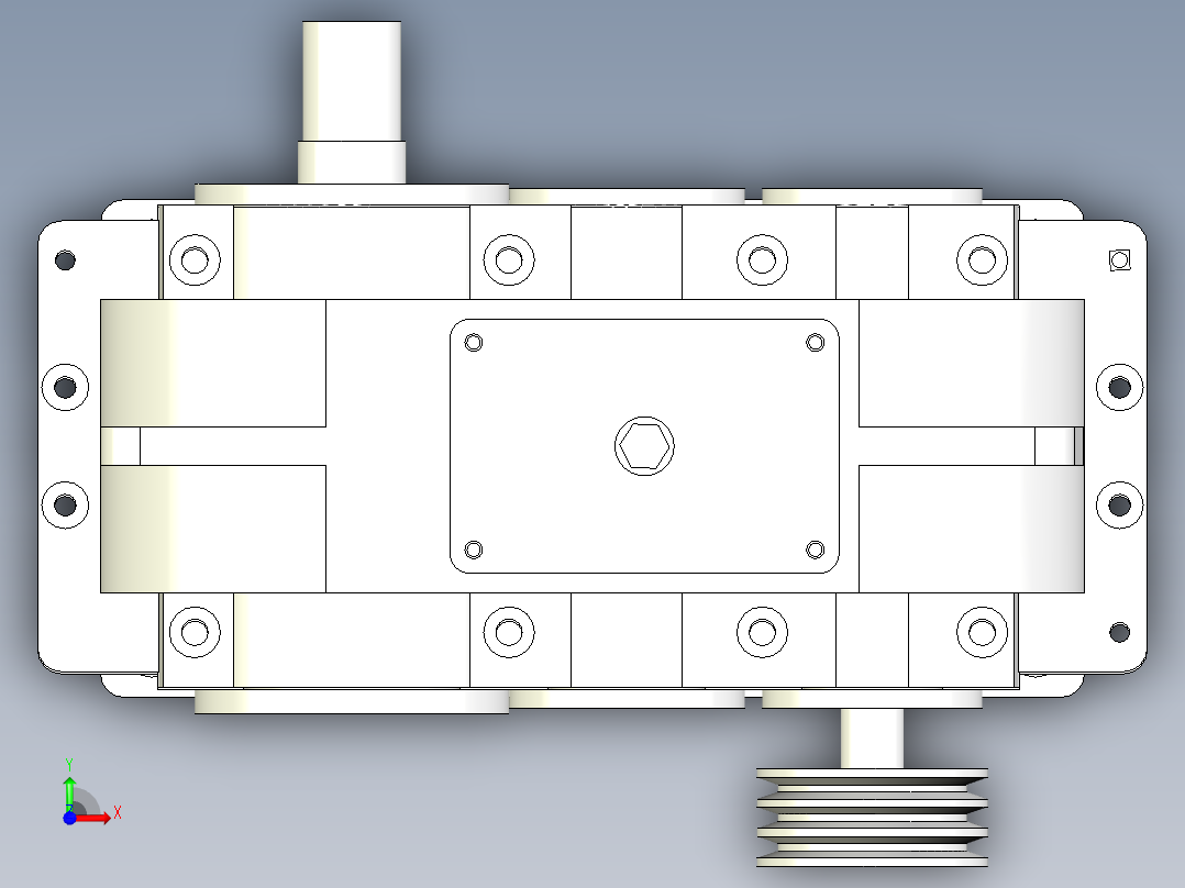 二级减速器含三维模型前视图
