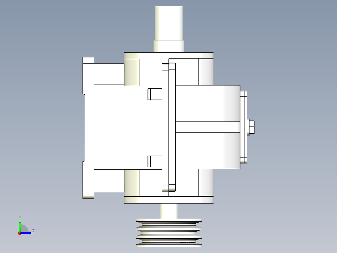 二级减速器含三维模型左视图