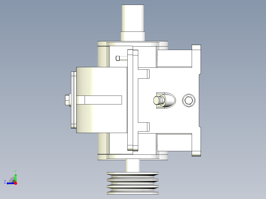 二级减速器含三维模型右视图
