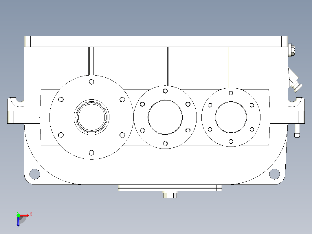 二级减速器含三维模型俯视图