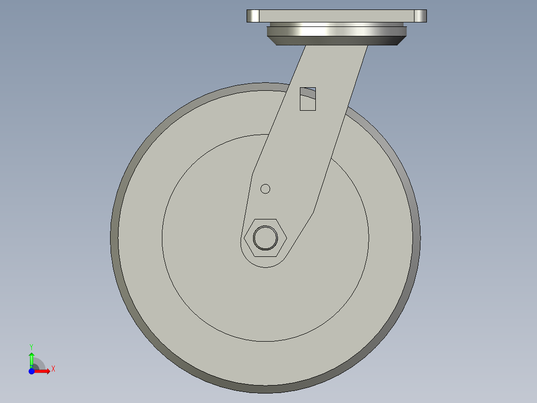 重载型(400500kg)万向型脚轮CAQ200-AB前视图