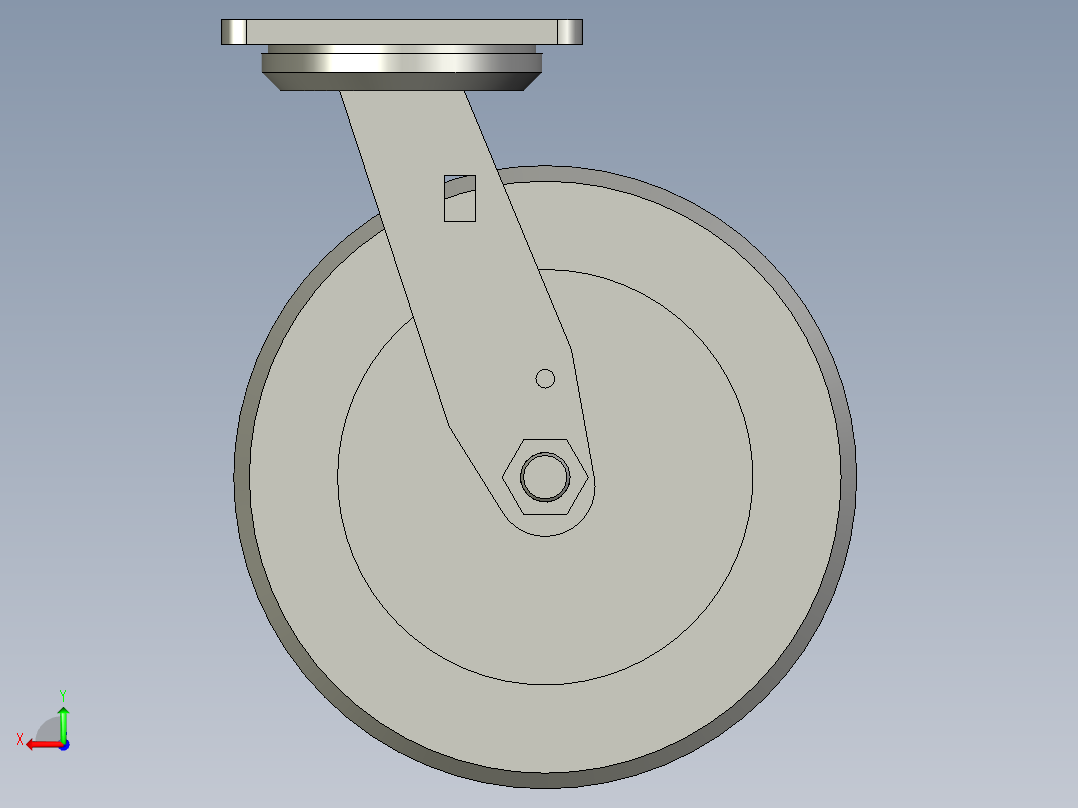 重载型(400500kg)万向型脚轮CAQ200-AB后视图