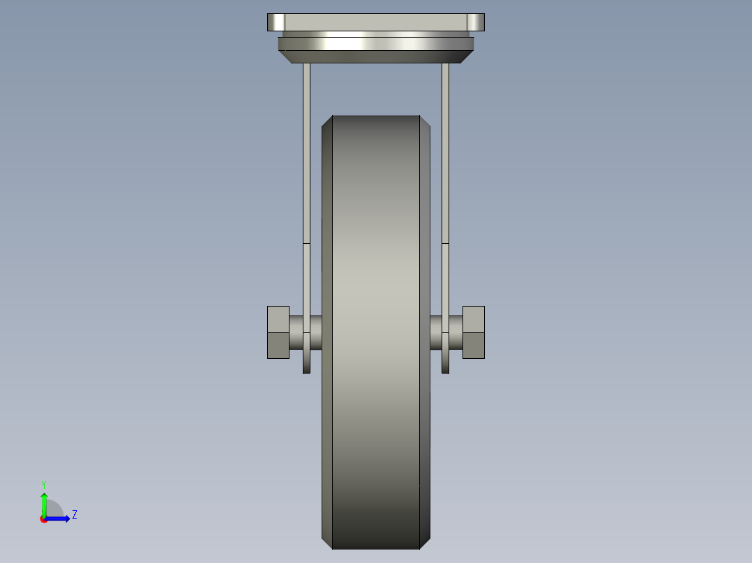 重载型(400500kg)万向型脚轮CAQ200-AB左视图