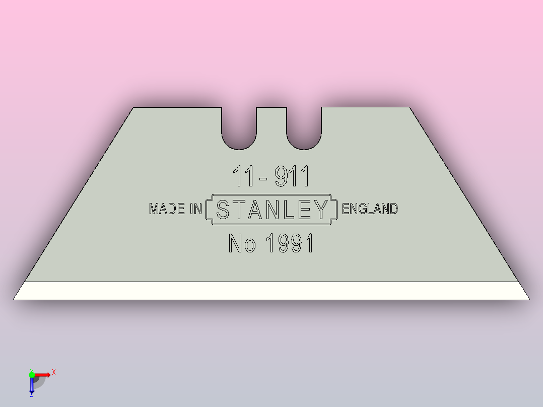 斯坦利刀片俯视图