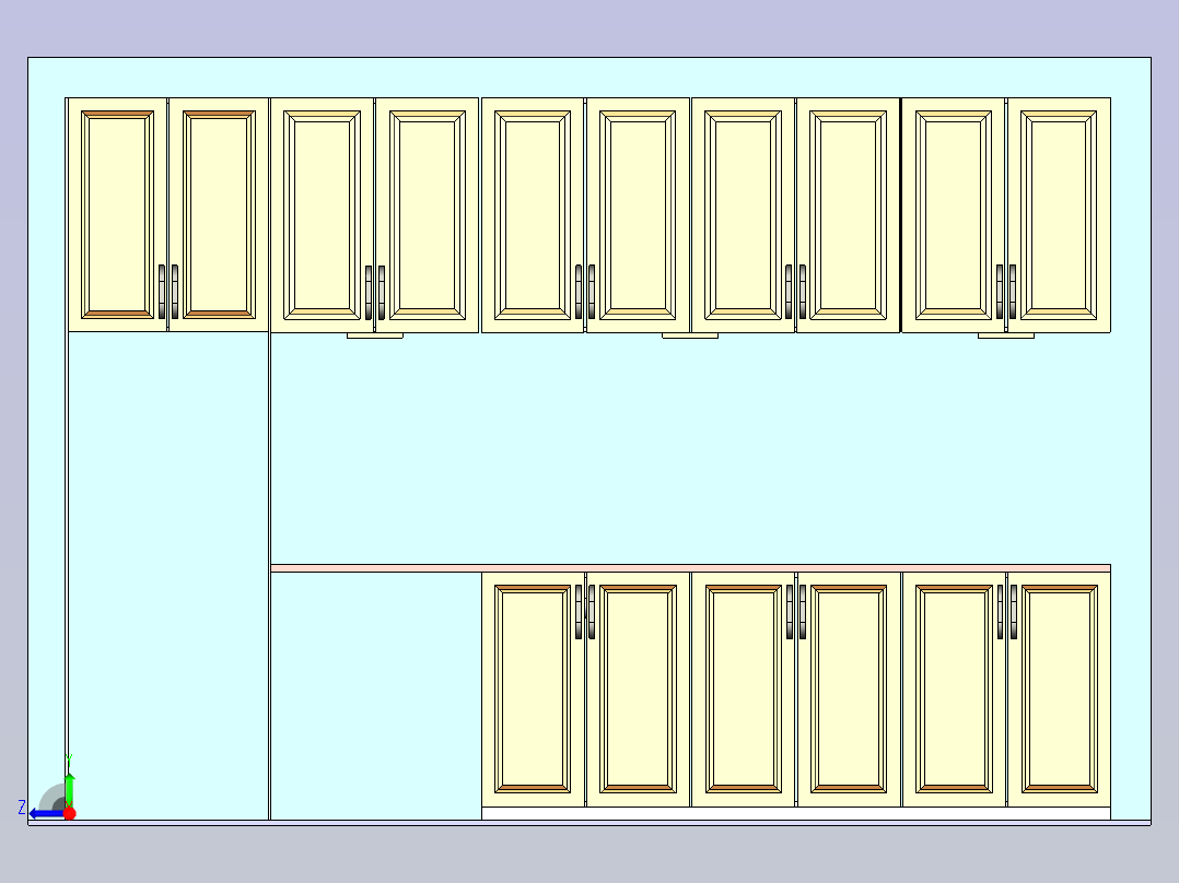 厨房装修橱柜模型右视图