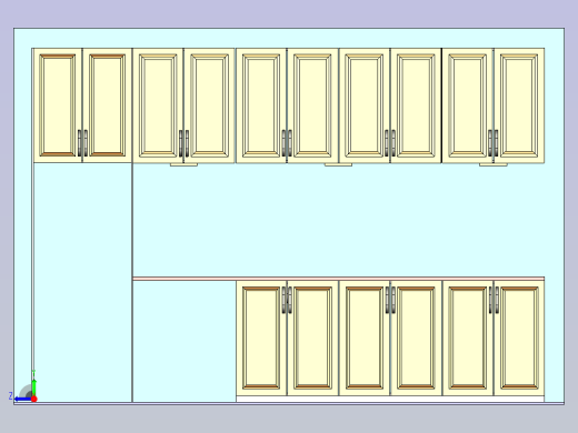 厨房装修橱柜模型右视缩略图