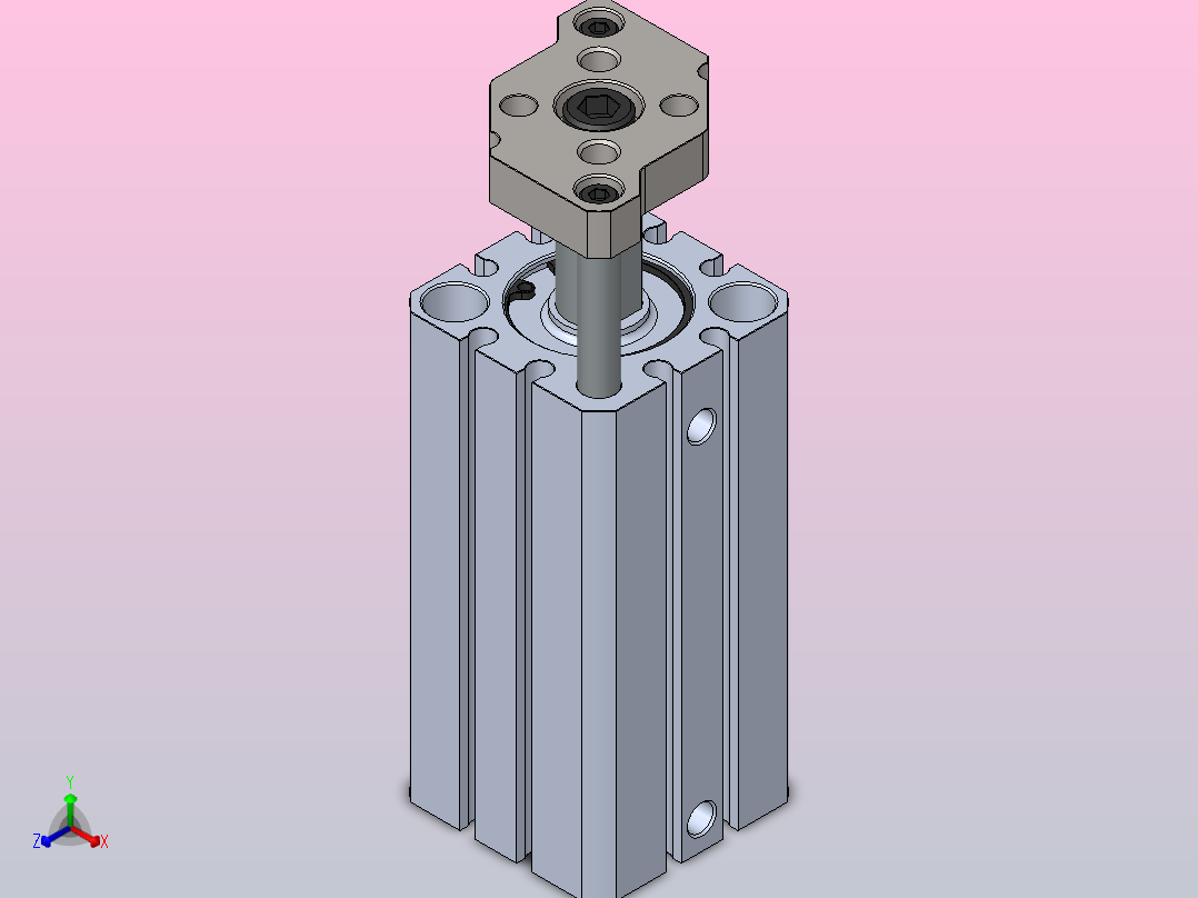 SMC CDQMB25-50导杆油缸主视图