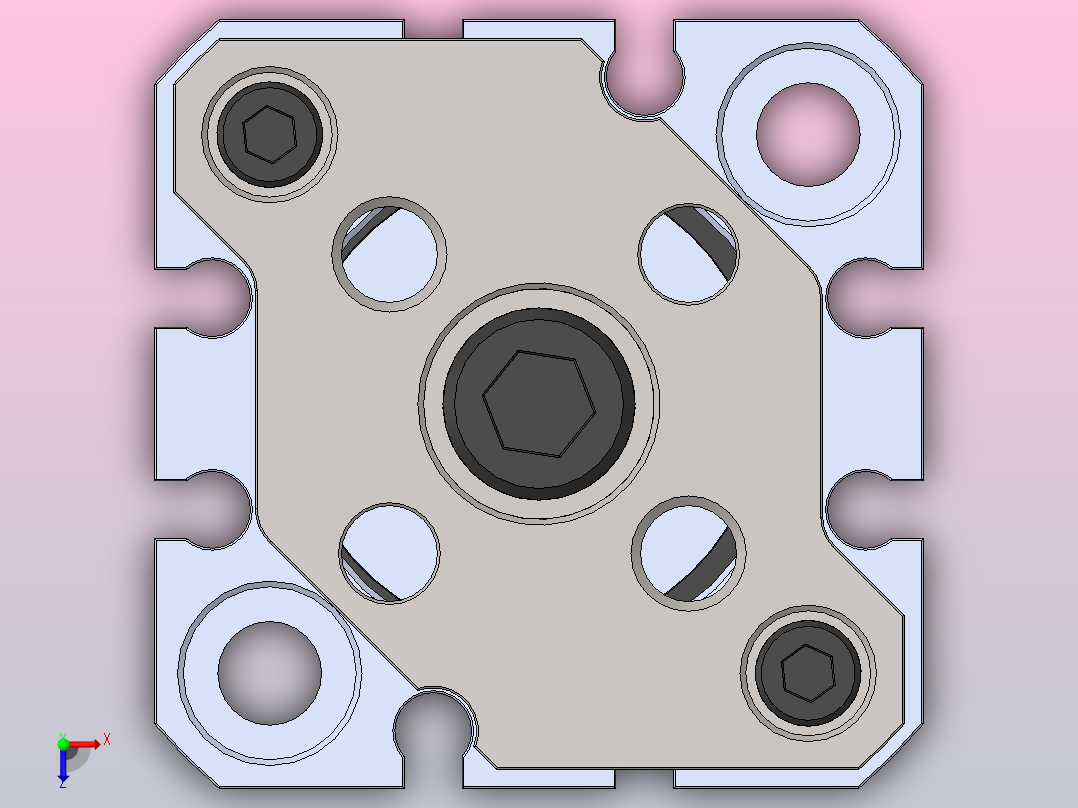 SMC CDQMB25-50导杆油缸俯视图