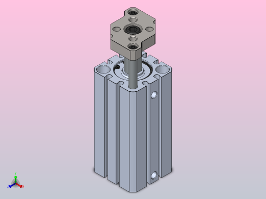 SMC CDQMB25-50导杆油缸正等轴测缩略图