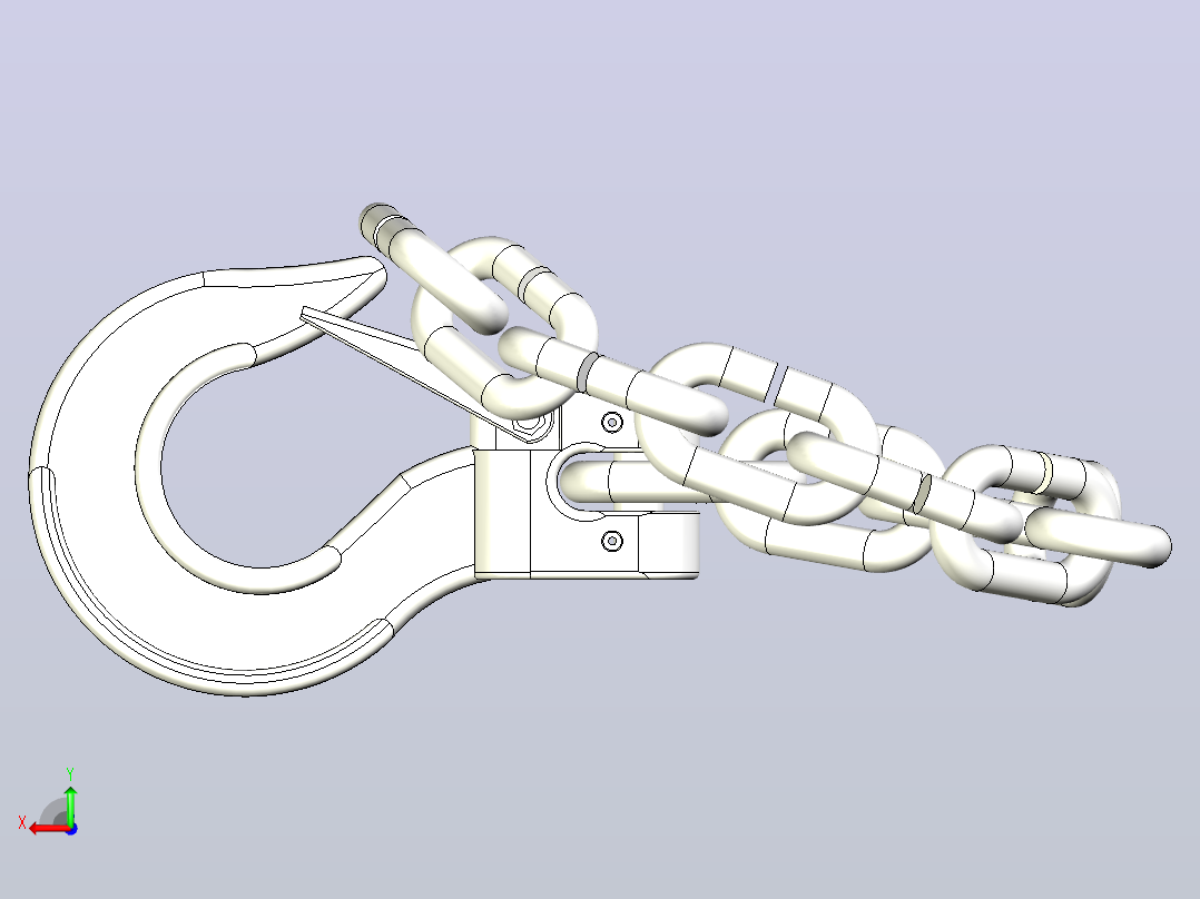 3D链钩和连杆后视图
