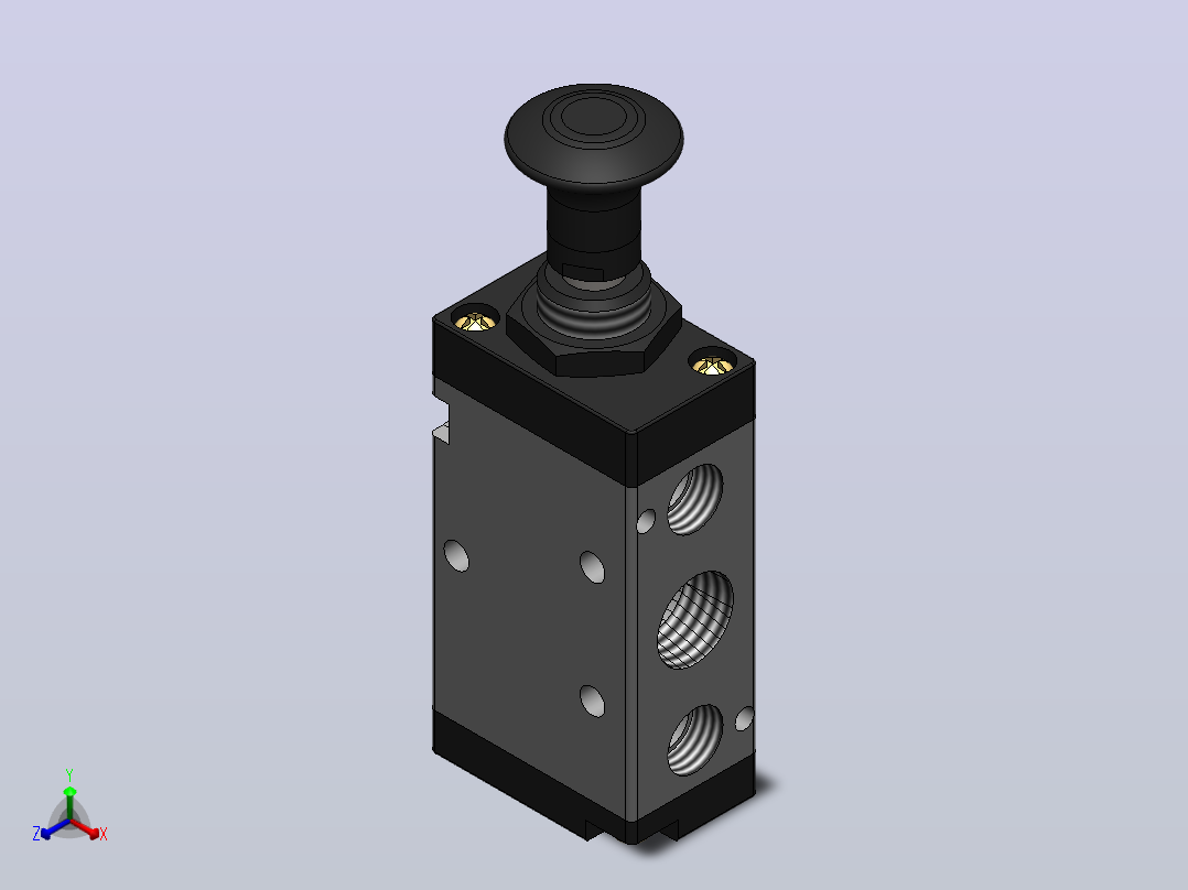 手阀5-2 4L210-08 (AirTAC)正等轴测图