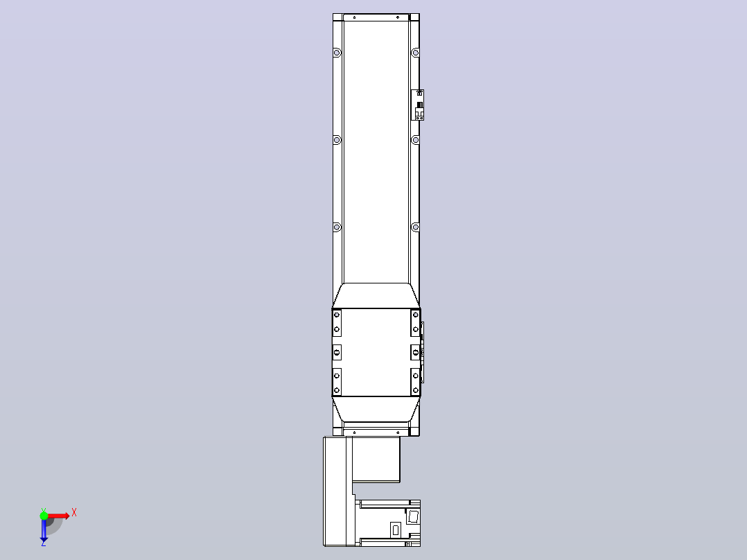 机器人皮带驱动直线轴TPA-GCB-150-P80-L400-QL-M75-N3俯视图