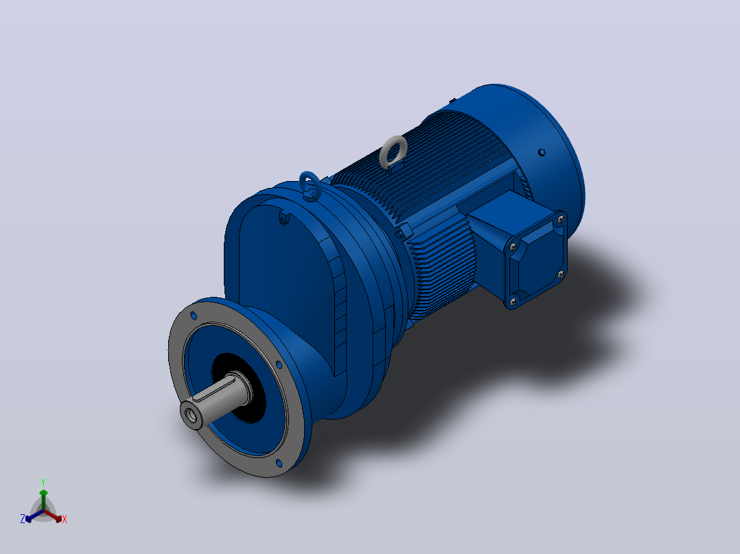 RXF97法兰轴伸式安装斜齿轮减速机RX97-Y5.5-4P-132S-M1-0°-Φ300主视图
