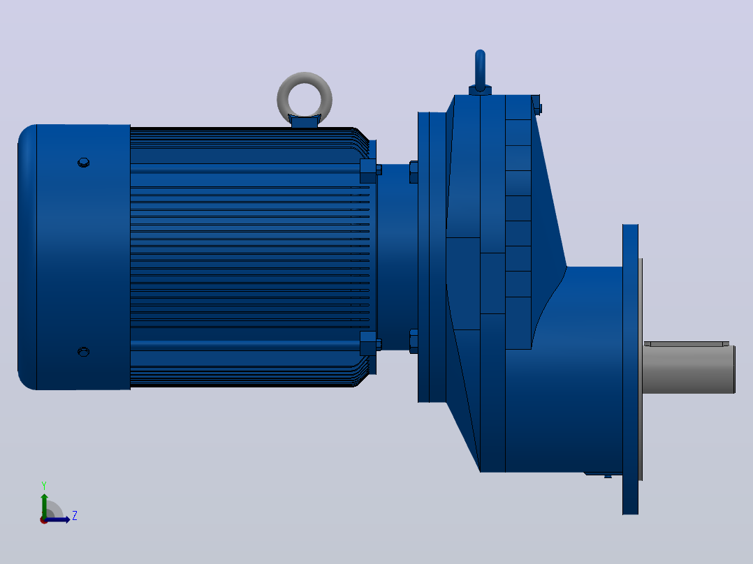 RXF97法兰轴伸式安装斜齿轮减速机RX97-Y5.5-4P-132S-M1-0°-Φ300左视图