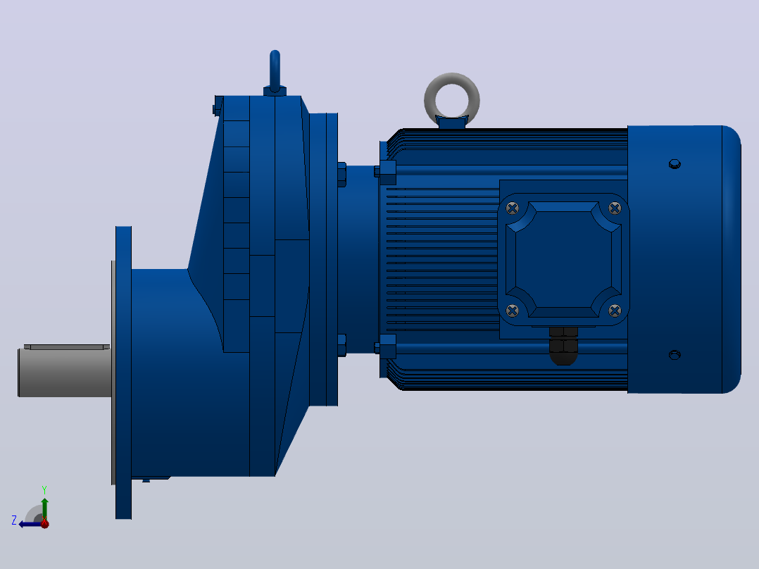 RXF97法兰轴伸式安装斜齿轮减速机RX97-Y5.5-4P-132S-M1-0°-Φ300右视图