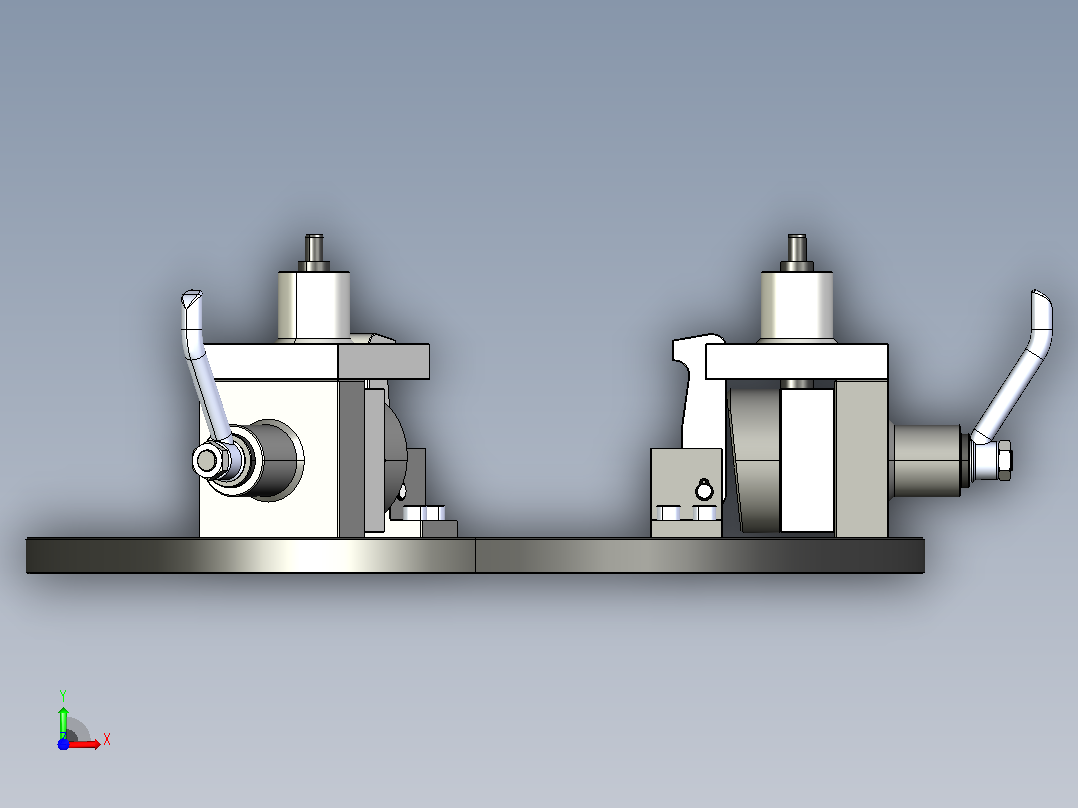 组合式夹紧器工装夹具3D图纸 STEP IGS格式前视图