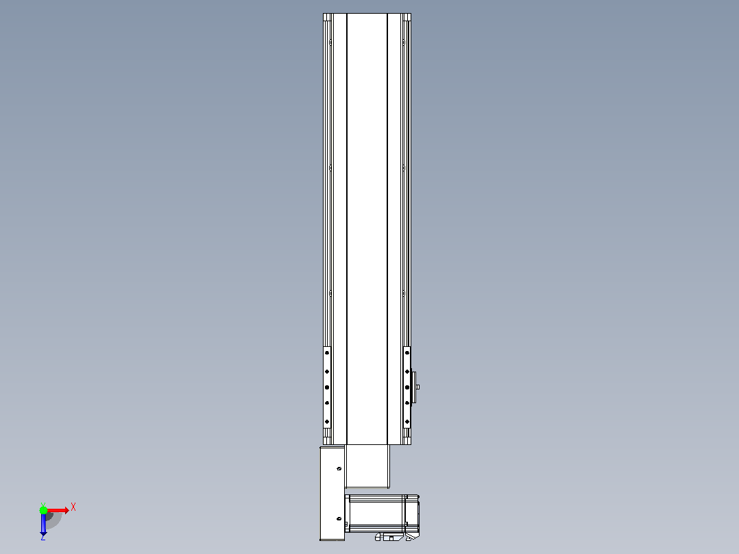 皮带直线轴半封闭可选导轨TPA-HNB-140D-120-L450-ML-C-P40-N3俯视图