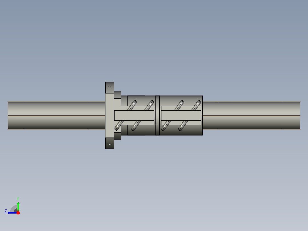 CMFZD12525-5滚珠丝杆3D模型右视图