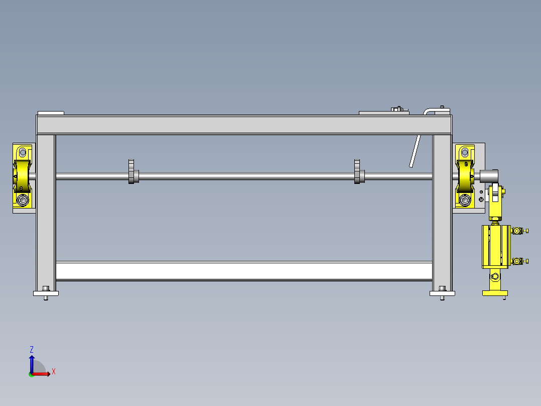 工件的切断前视图