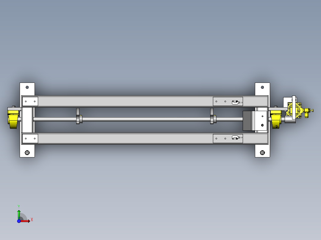 工件的切断俯视图