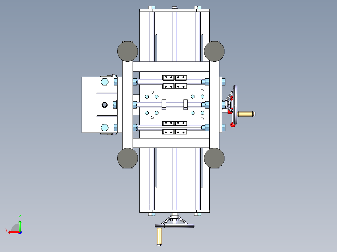 Frezarka台式钻机3D模型图纸 CATIA设计后视图