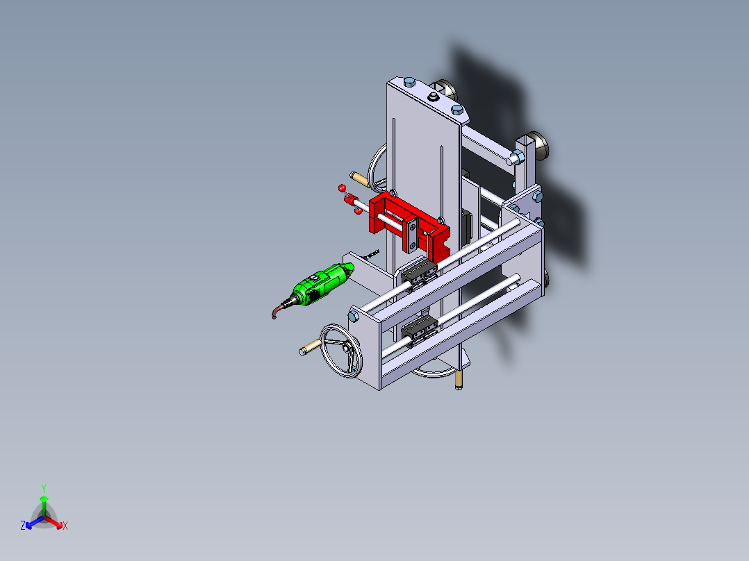 Frezarka台式钻机3D模型图纸 CATIA设计正等轴测图