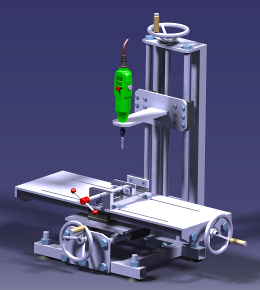 Frezarka台式钻机3D模型图纸 CATIA设计缩略图