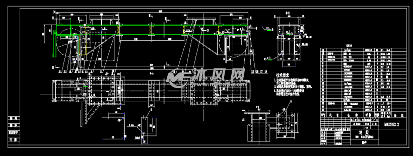 某20T龙门吊结构cad图纸