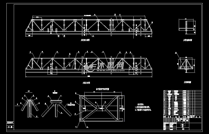 某20T龙门吊结构cad图纸