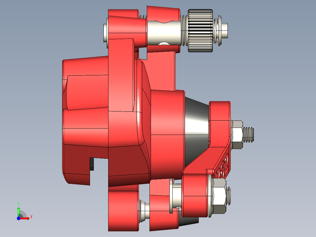 自行车踏板连接件3D图纸 Solidworks设计 附STEP前视图