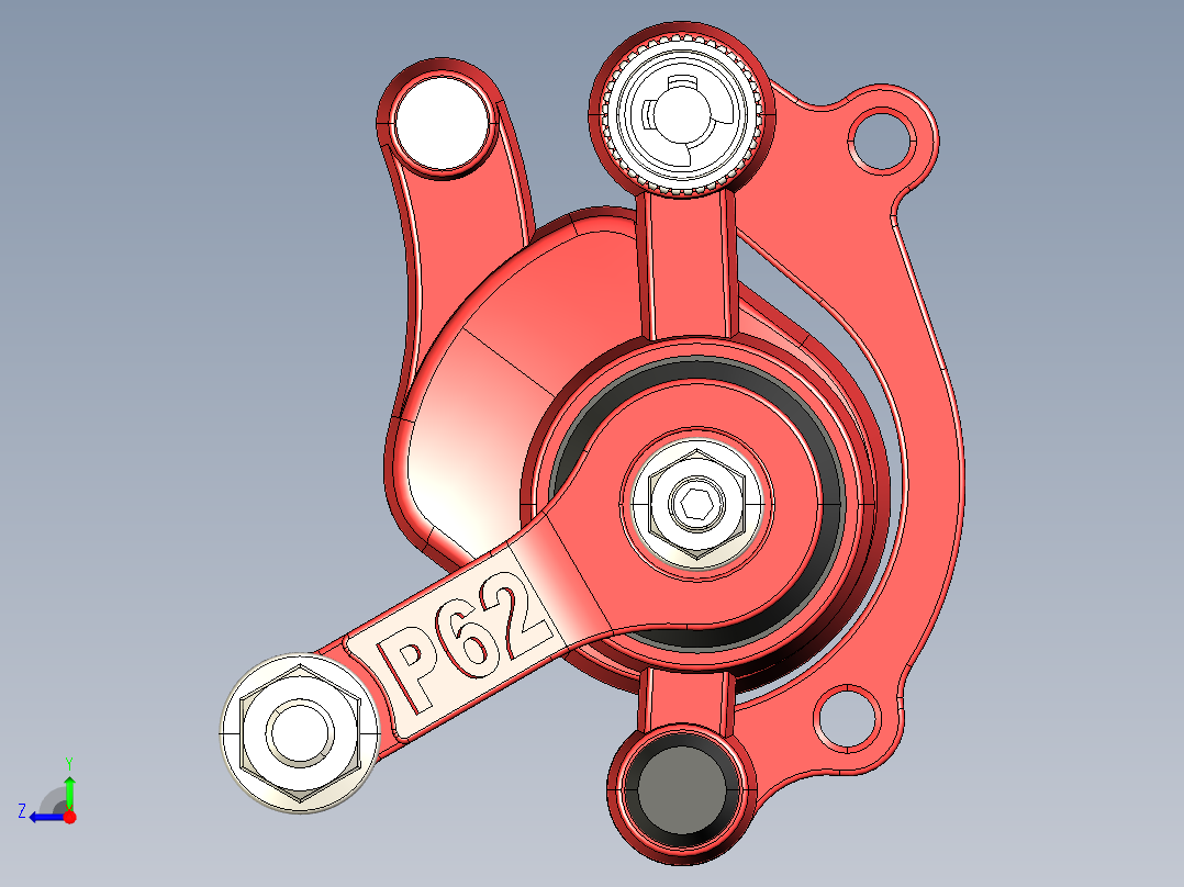 自行车踏板连接件3D图纸 Solidworks设计 附STEP右视图