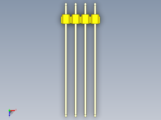 彩色公头100mil（2.54mm）系列-DS1021_yellow_1x04p_100mil_Type43_rev1.0俯视缩略图