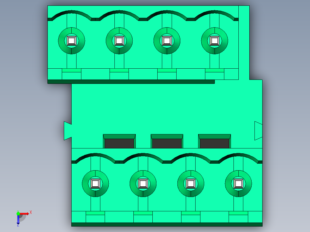 DEGSON 2EDG 系列 5.0mm 可插拔接线端子组-2EDGVT-5.0-08P-14-00AH俯视图