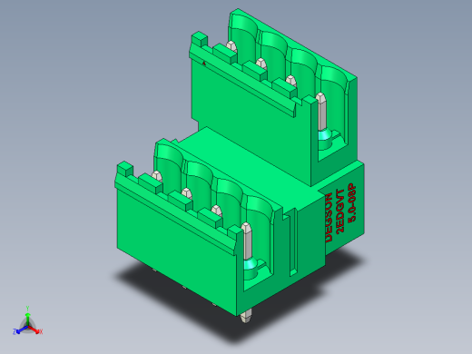 DEGSON 2EDG 系列 5.0mm 可插拔接线端子组-2EDGVT-5.0-08P-14-00AH正等轴测缩略图