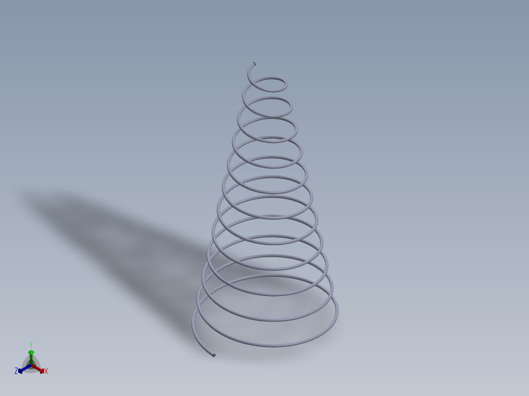 机械弹簧正等轴测图