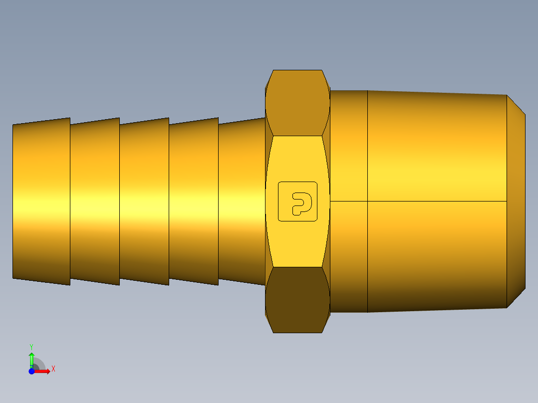 倒齿式工业管接头Hose Barb to Male Pipe 125HBL-10-8前视图