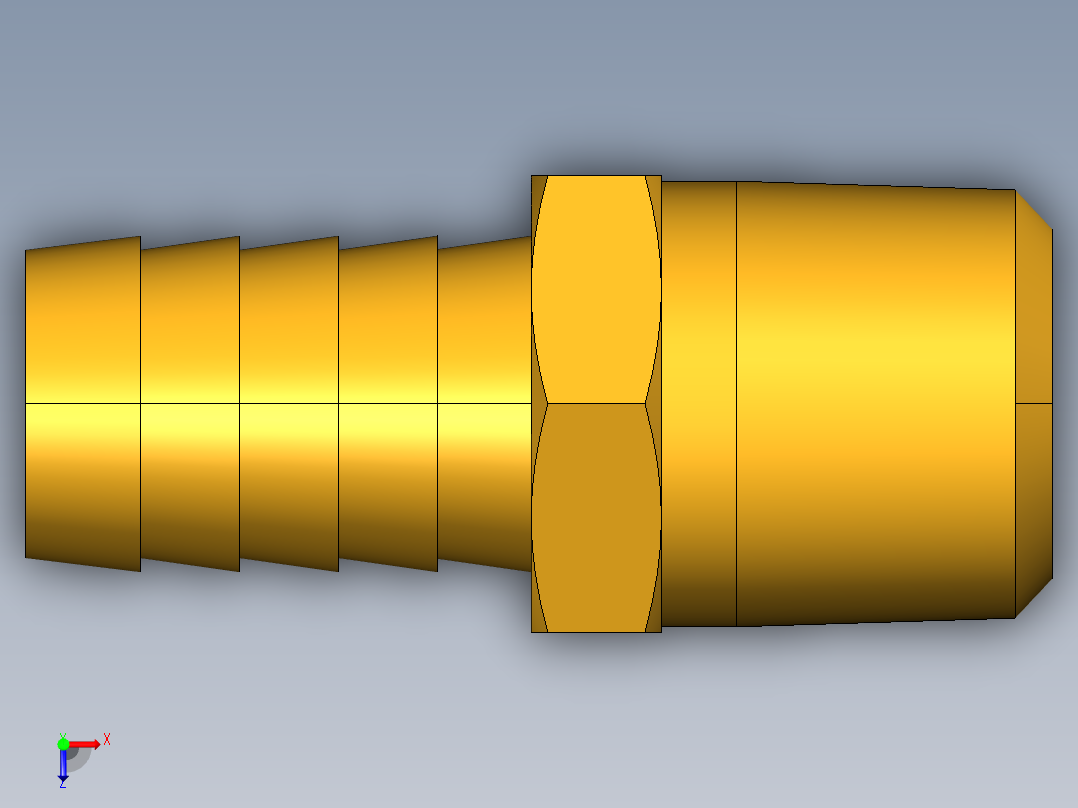 倒齿式工业管接头Hose Barb to Male Pipe 125HBL-10-8俯视图