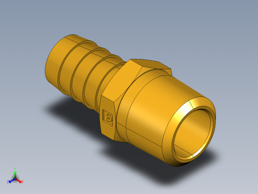 倒齿式工业管接头Hose Barb to Male Pipe 125HBL-10-8正等轴测缩略图
