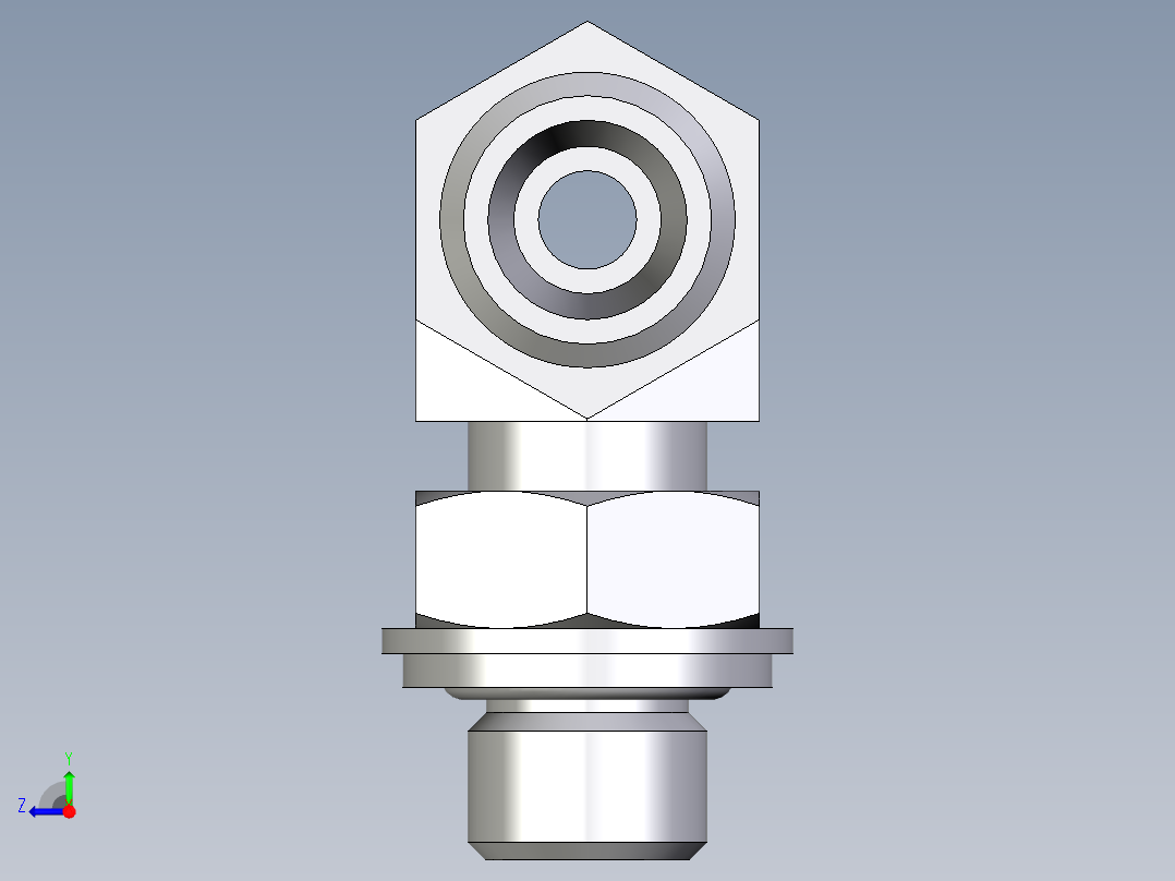 卡套式工业通用硬管接头EO_Adjustable_locknut_branch_tee_TEE06LROMDCF右视图