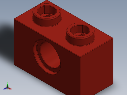 乐高机械组积木（横梁）-370002 Bright Red Technic Brick 1 x 2 with Hole