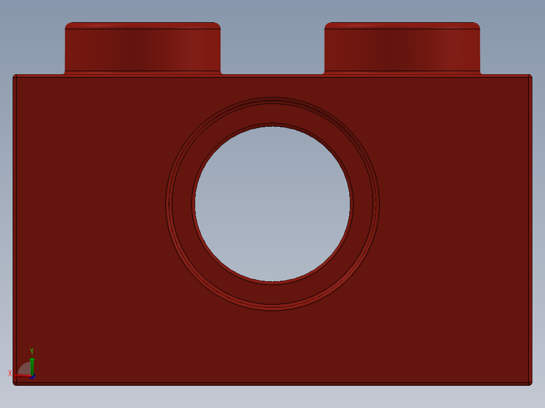 乐高机械组积木（横梁）-370002 Bright Red Technic Brick 1 x 2 with Hole后视图