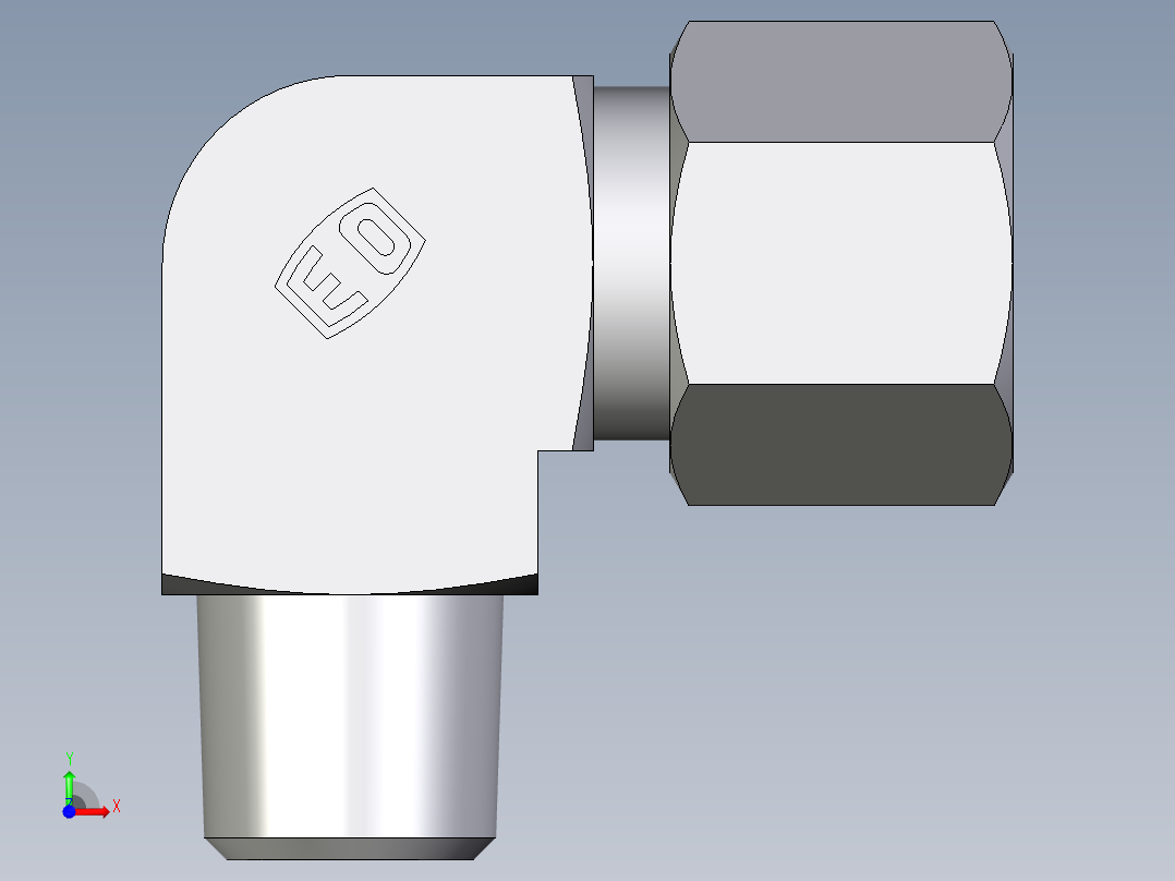 卡套式工业通用硬管接头EO_Male_stud_elbow_WE10LRCF前视图