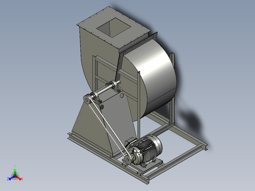 工业鼓风机正等轴测图