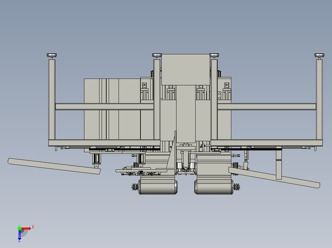 零件加工自动上下料设备俯视图
