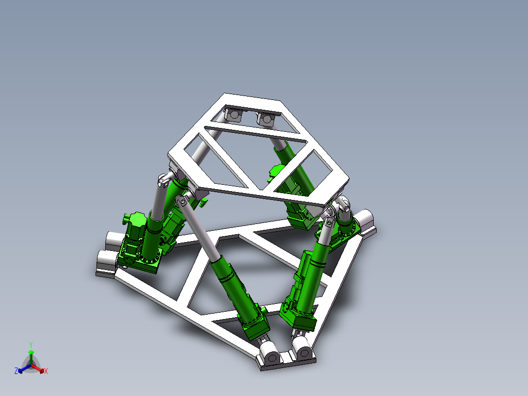 六自由度平台设计正等轴测图